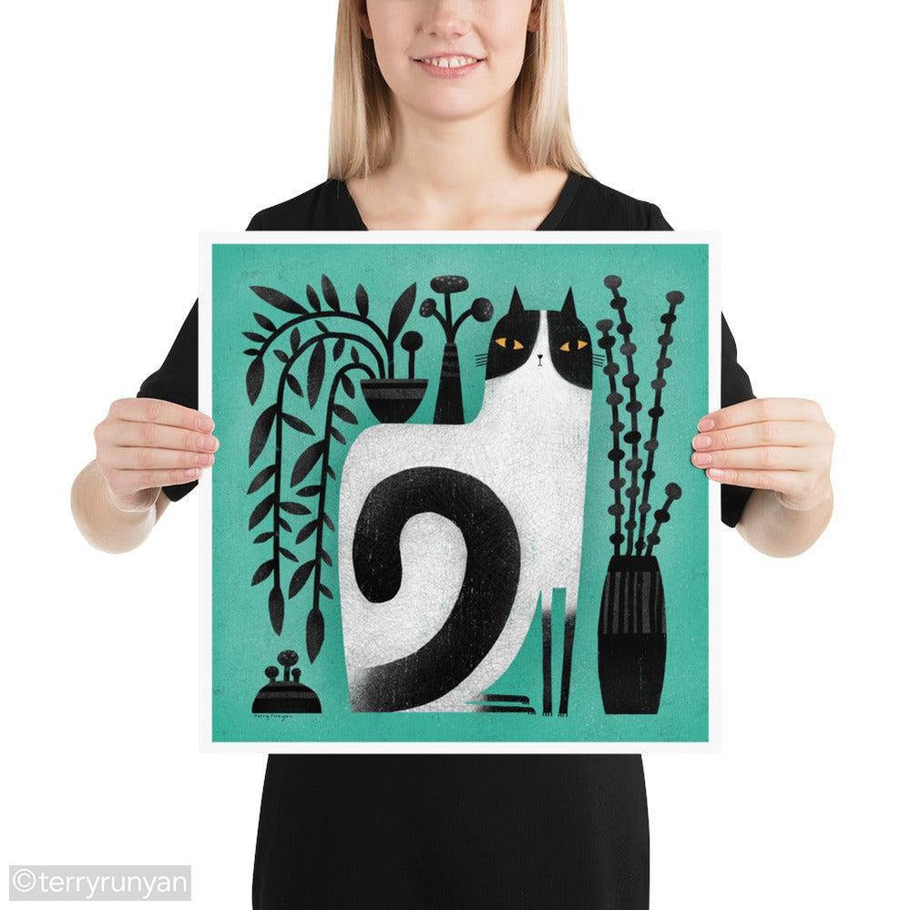 CAT SHELF BACK-Art Print-Terry Runyan Creative-Terry Runyan Creative