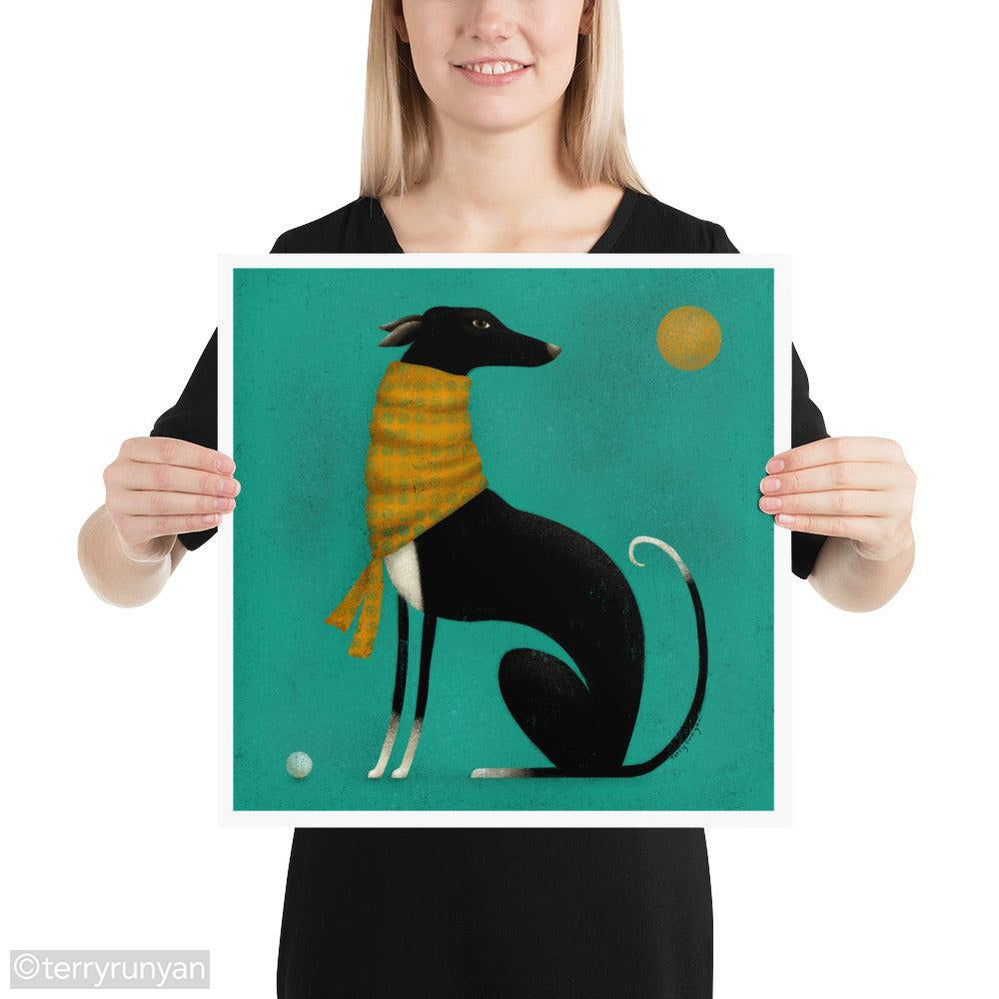 BLACK GREYHOUND-Art Print-Terry Runyan Creative-Terry Runyan Creative