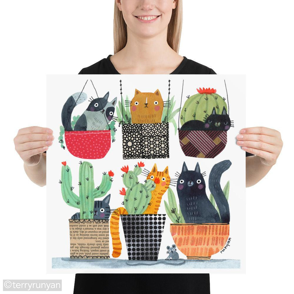 HOUSE CAT PLANTS-Art Print-Terry Runyan Creative-Terry Runyan Creative