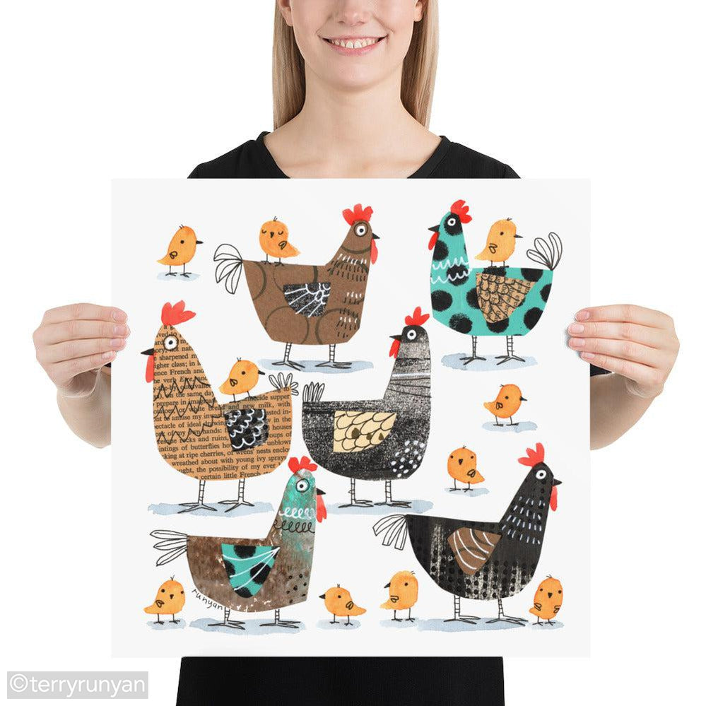 CHICKEN HERD-Art Print-Terry Runyan Creative-Terry Runyan Creative