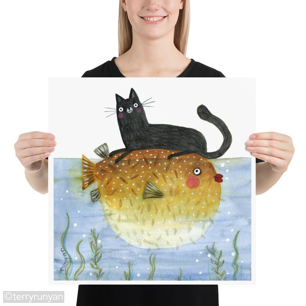 KITTY PONTOON-Art Print-Terry Runyan Creative-Terry Runyan Creative