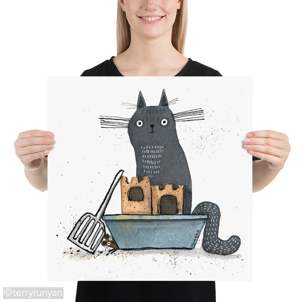 CAT CONTRACTOR-Art Print-Terry Runyan Creative-Terry Runyan Creative