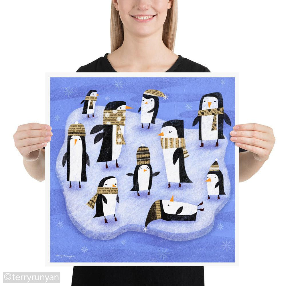 PRINTED PAPER PENGUINS-Art Print-Terry Runyan Creative-Terry Runyan Creative