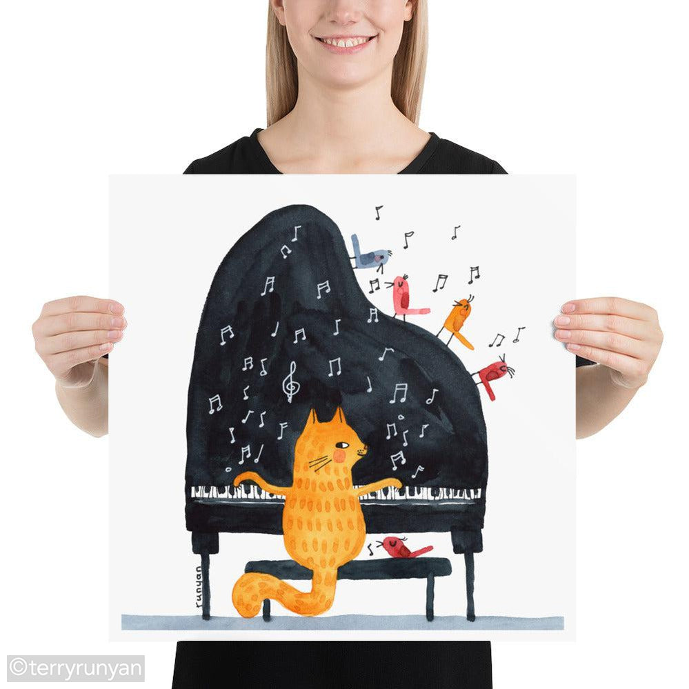 PIANO CAT-Art Print-Terry Runyan Creative-Terry Runyan Creative