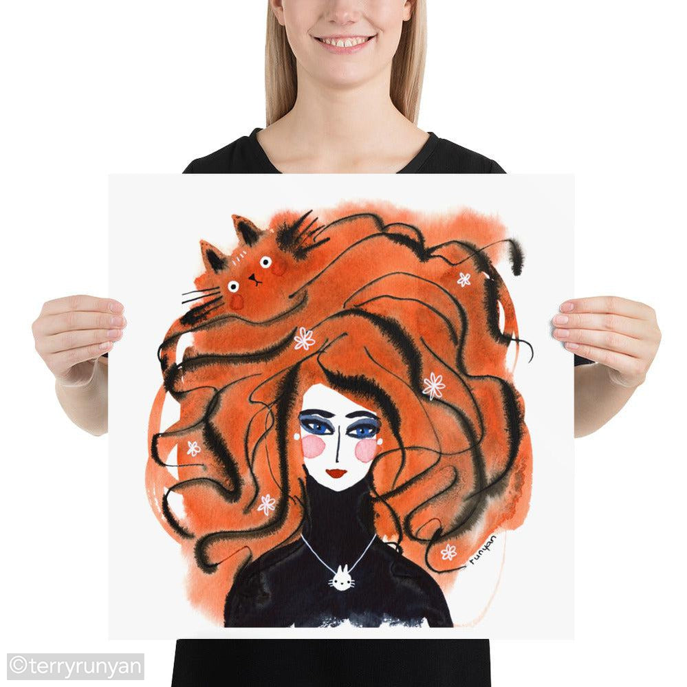 HAIR STOWAWAY-Art Print-Terry Runyan Creative-Terry Runyan Creative