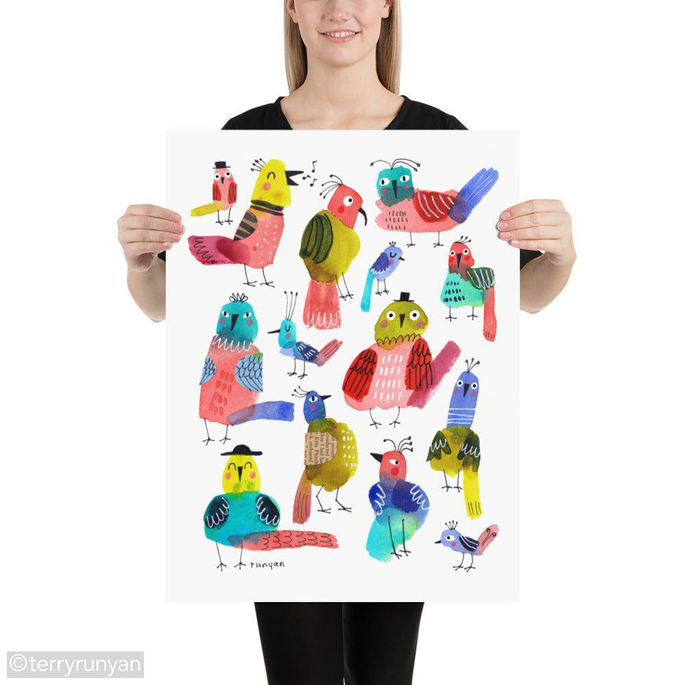 BLOB BIRDS 2-Art Print-Terry Runyan Creative-Terry Runyan Creative