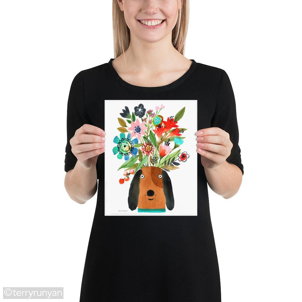 FLOWER PUPPY-Art Print-Terry Runyan Creative-Terry Runyan Creative