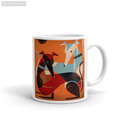 GREYHOUND PAIR mug-Mugs-Terry Runyan Creative-Terry Runyan Creative