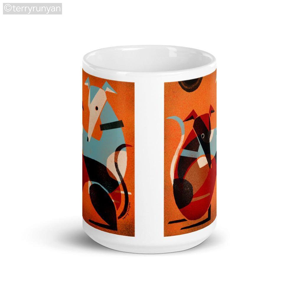 GREYHOUND PAIR mug-Mugs-Terry Runyan Creative-Terry Runyan Creative